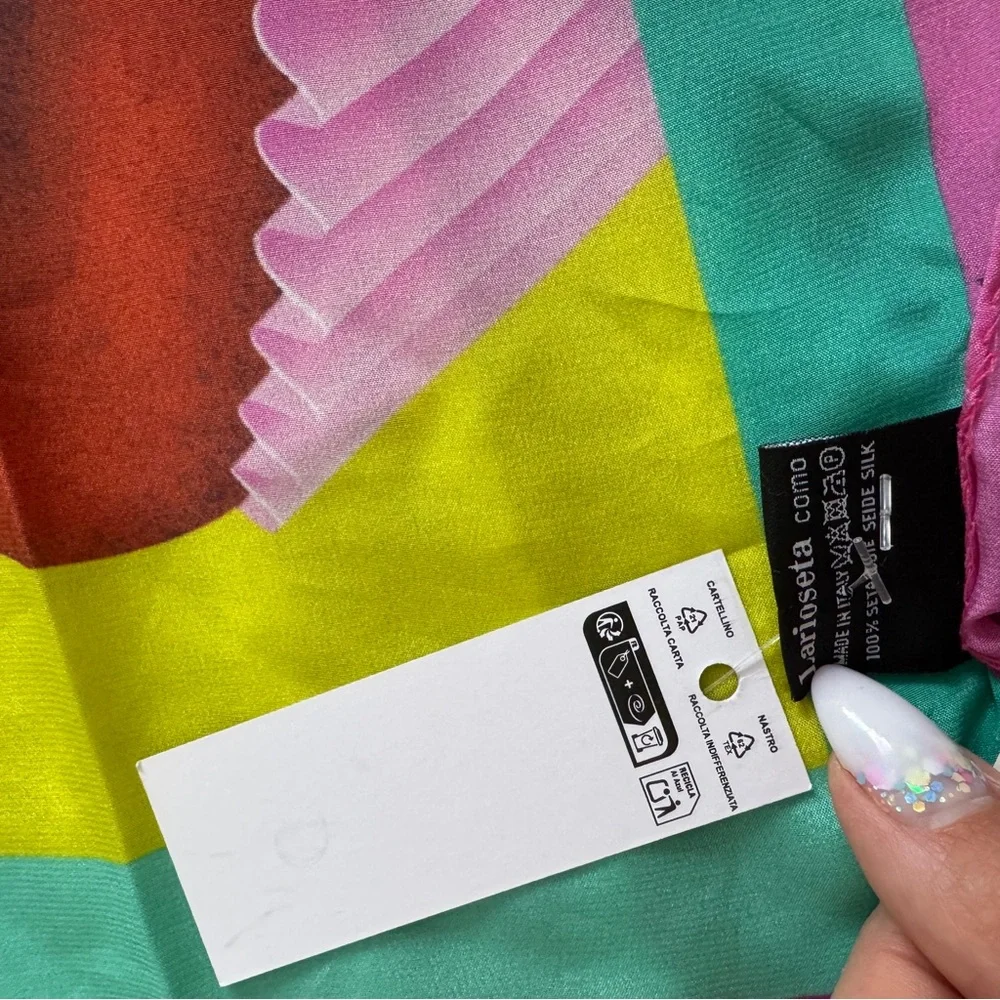 Moschino colorful cupcake silk scarf